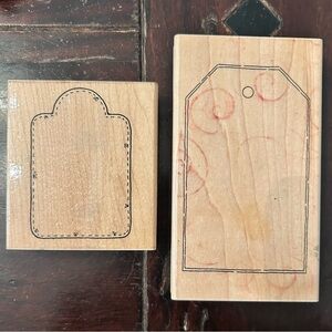Wooden Stamp Set with Tag Designs